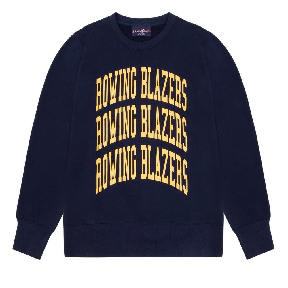 Rowing Blazers Navy and Gold Crewneck Sweater